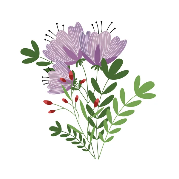 Flowers isolated vector — Stock Vector