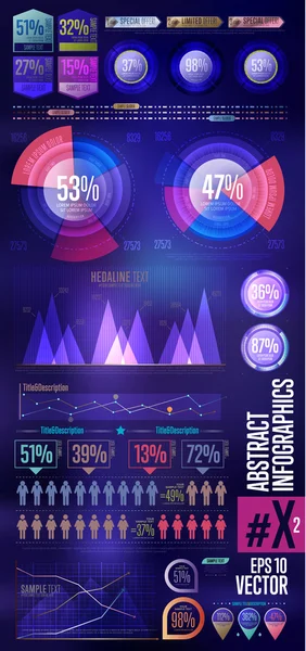 Абстрактні інфографічні векторні елементи. Графік, піктограма . — стоковий вектор