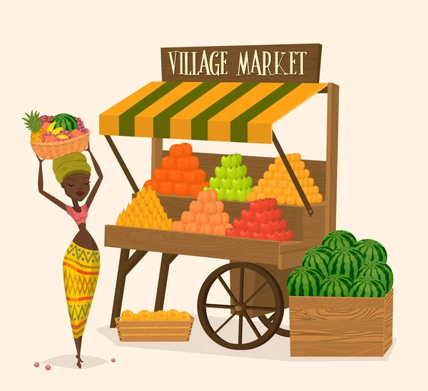 Local farmer shopkeeper. — Stock Vector