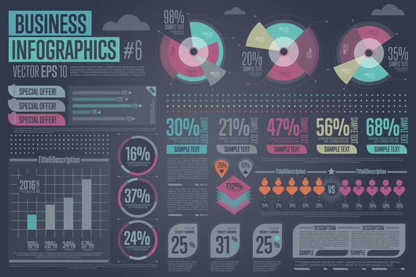 비즈니스 Infographic 벡터 요소입니다. 그래프, 아이콘. — 스톡 벡터