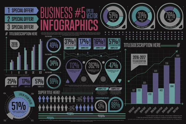 Elementy biznes Infographic wektor. Wykres, ikona. — Wektor stockowy