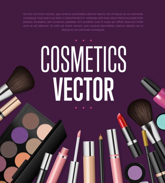 Smink kozmetikai eszközök. Divat vektor háttér. — Stock Vector