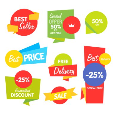 Vektör soyut etiket, etiket, Etiketler topluluğu