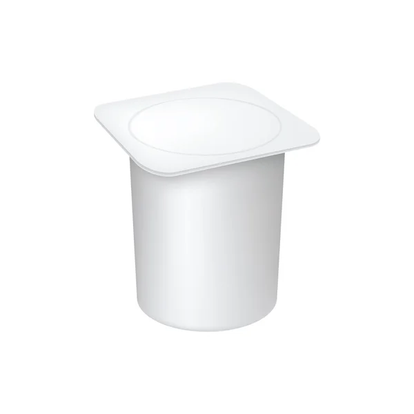 Conteneur de yaourt isolé sur fond blanc — Image vectorielle