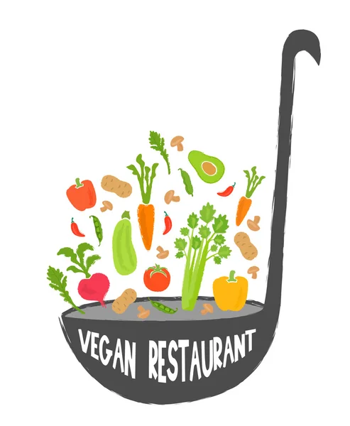 Vegano restaurante comida sana fondo, vector — Archivo Imágenes Vectoriales