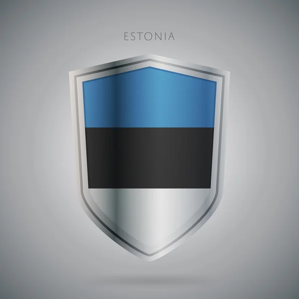 Europa banderas serie, trama. Estonia icono —  Fotos de Stock