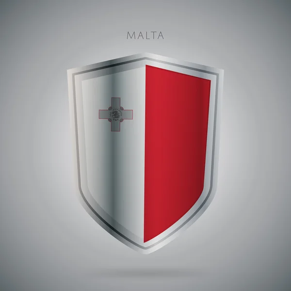 Evropa vlajky série, rastrové. Malta. Moderní ikona. — Stock fotografie