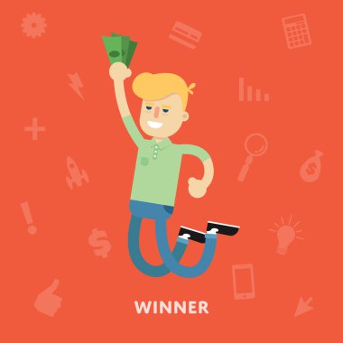 Adam elinde para ile kazanmak sevinir