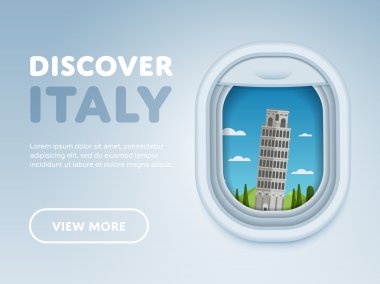 Uçakla seyahat. Pencereyi simge yapılar.