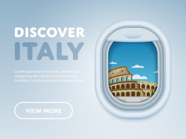 Uçakla seyahat. Pencereyi simge yapılar.