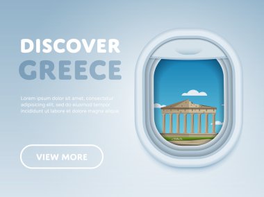 Uçakla seyahat. Pencereyi simge yapılar.