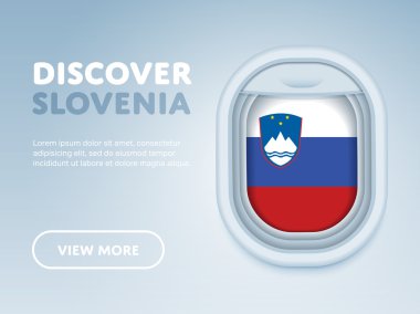 Uçakla seyahat. Düz vektör tasarım afişi.