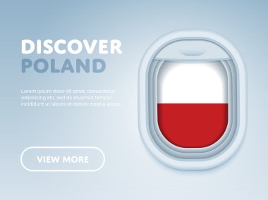 Uçakla seyahat. Düz vektör tasarım afişi.