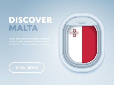 Uçakla seyahat. Düz vektör tasarım afişi.