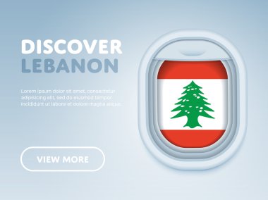 Uçakla seyahat. Düz vektör tasarım afişi.