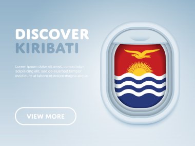 Uçakla seyahat. Düz vektör tasarım afişi.