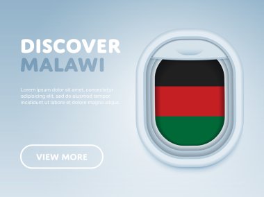 Uçakla seyahat. Düz vektör tasarım afişi.