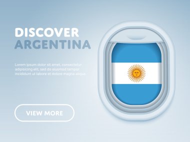 Uçakla seyahat. Düz vektör tasarım afişi.