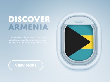 Uçakla seyahat. Düz vektör tasarım afişi.