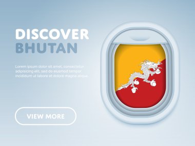 Uçakla seyahat. Düz vektör tasarım afişi.