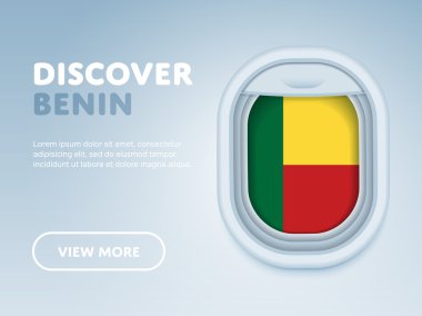 Uçakla seyahat. Düz vektör tasarım afişi.