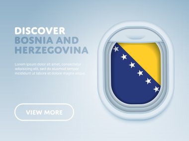 Uçakla seyahat. Düz vektör tasarım afişi.