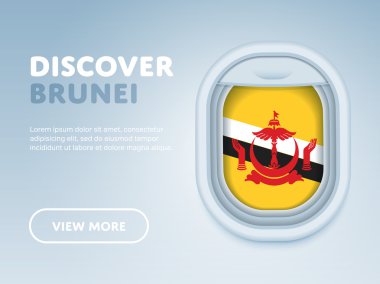 Uçakla seyahat. Düz vektör tasarım afişi.