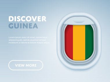 Uçakla seyahat. Düz vektör tasarım afişi.