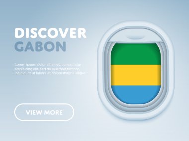 Uçakla seyahat. Düz vektör tasarım afişi.