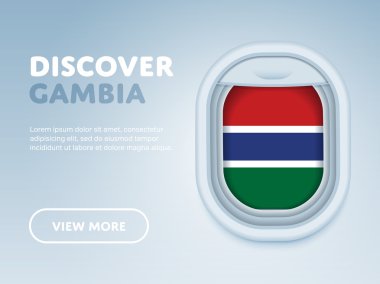 Uçakla seyahat. Düz vektör tasarım afişi.