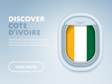 Uçakla seyahat. Düz vektör tasarım afişi.