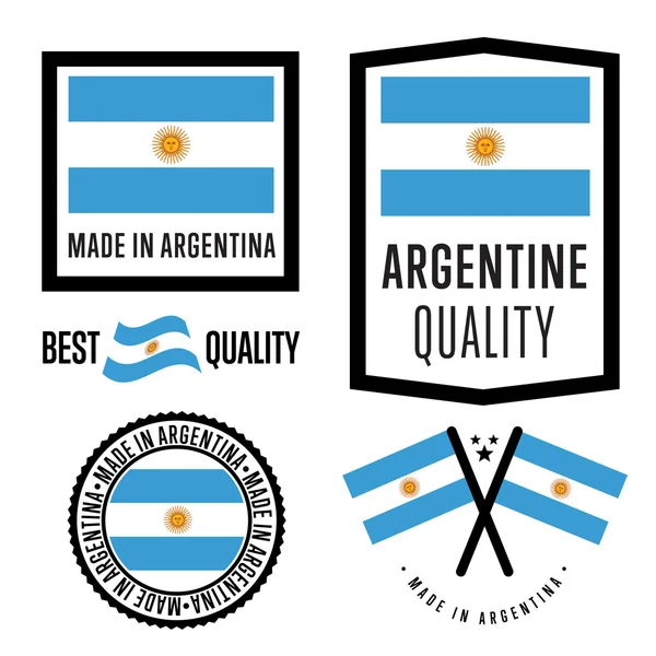 Arjantin etiket seti made in — Stok Vektör