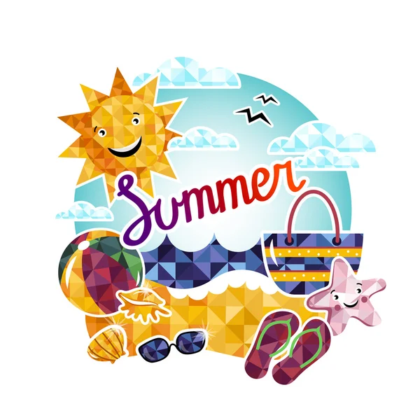 Summer time vector elements — Stock Vector