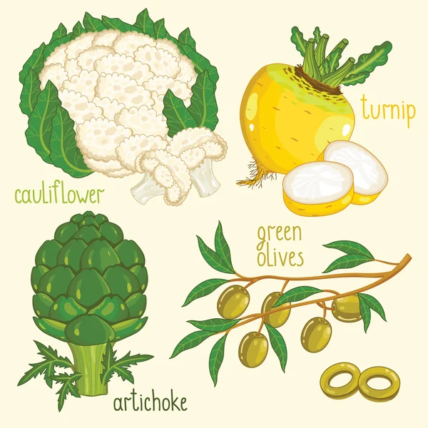 Vecteur de mélange de légumes — Image vectorielle