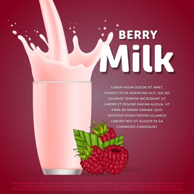 Ahududu tatlı milkshake tatlı kokteyl