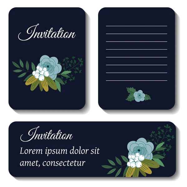 Leuke uitnodiging sjabloon met bloem decoratie — Stockvector