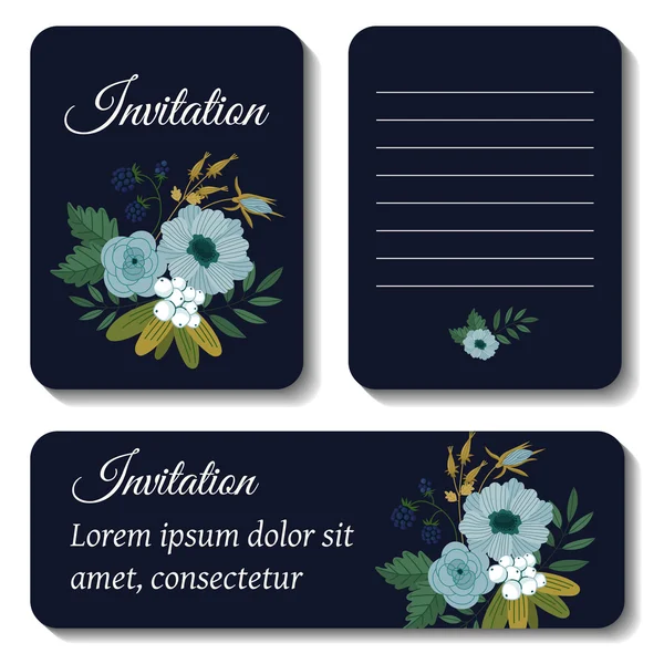 Leuke uitnodiging sjabloon met bloem decoratie — Stockvector