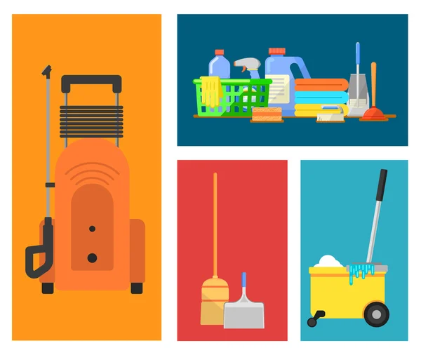 Cleaning icons set — Stock Vector