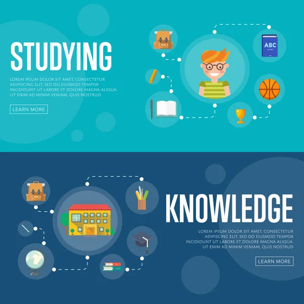 Utbildning infographics konceptet banners — Stock vektor