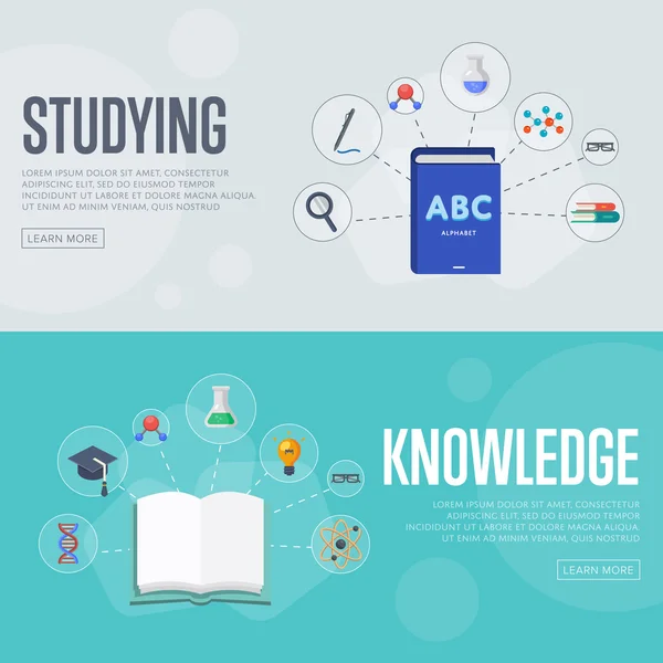 Banery koncepcja edukacji infografiki — Wektor stockowy