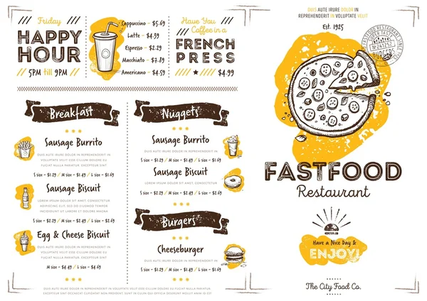 Restaurant cafe fast food menu template