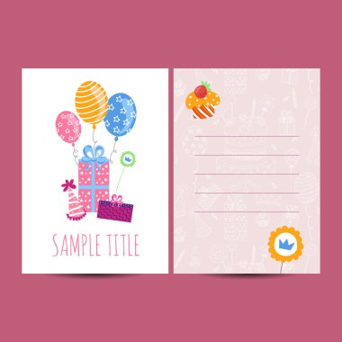iyi ki doğdun kartpostal vektör çizim