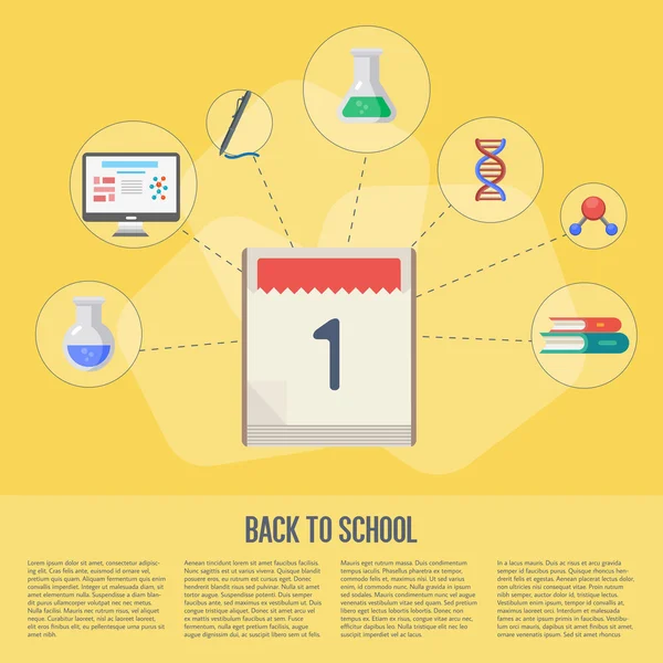 Voltar ao conceito de infográficos da escola — Vetor de Stock