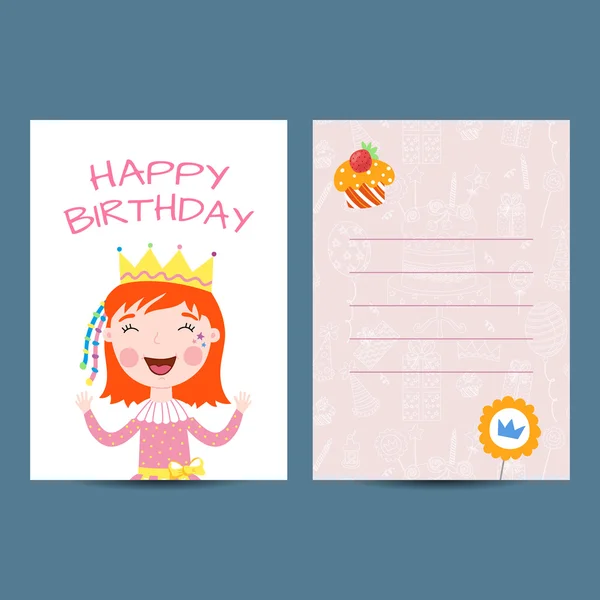 Alles Gute zum Geburtstag Postkarte Vektor Illustration — Stockvektor