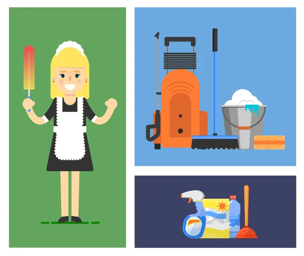 Cleaning icons set — Stock Vector