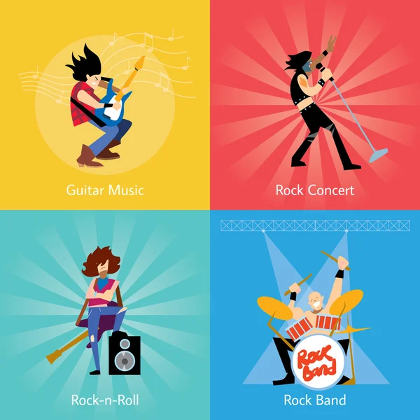 Illustration vectorielle de groupe de musique rock — Image vectorielle