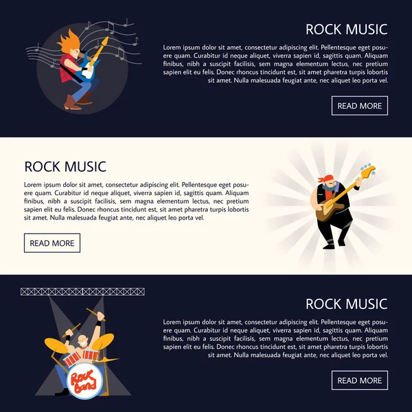 Afiş aletleri oynamak rock müzisyenleri ile — Stok Vektör