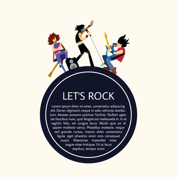 Banda de rock grupo de música vetor ilustração — Vetor de Stock