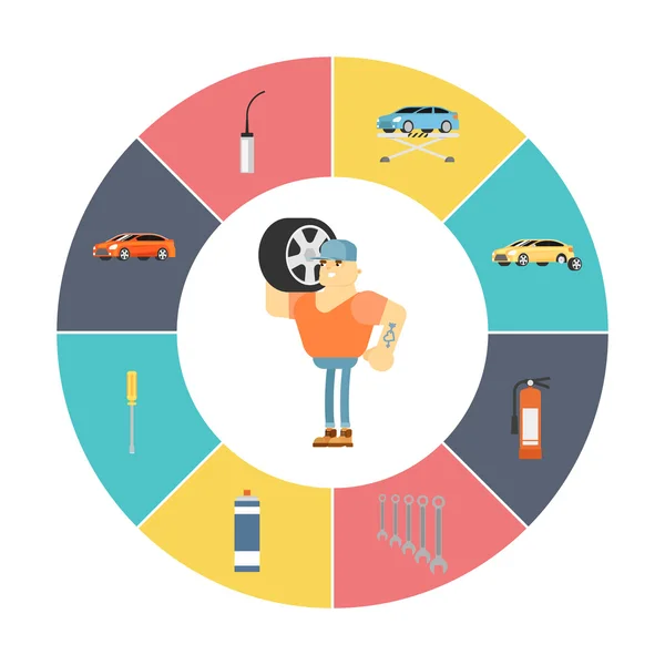 Illustration de service de voiture — Image vectorielle