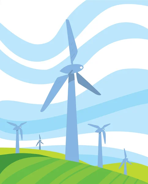 Schone energie banner. Wind energieopwekking — Stockvector